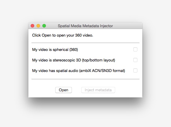 Spatial Media Metadata Injector